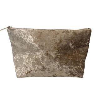 ❗️LAST 1❗️🤎5 For $25🤎 ULTA BEAUTY Tan Faux Crushed Velvet Cosmetic Makeup Bag
